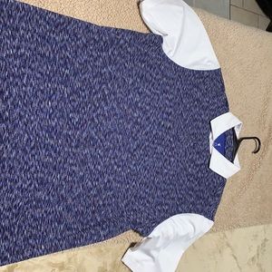 Black, blue and white golf polo